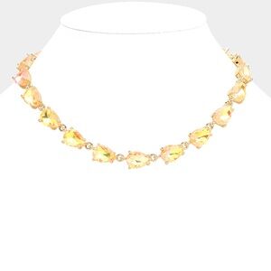 Elegant Yellow and orange teardrop necklace